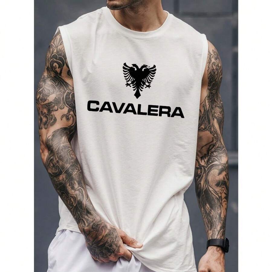 Camisa Cavalera. Regata Machão Camiseta Camisa Streetwear Algodão Cavada Longline - Branco - Visão 1