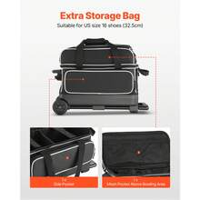 Accesorios de bolos - Tasche mit integriertem Trolley, 2 Bälle, Schwarz-Weiß - Ver 5