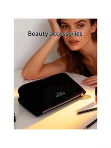 女士中号丝绒链条斜挎化妆包 - 日常时尚 GUCCIBAG-RED-BEE - 黑色 - 查看 2