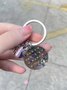 26 Pcs Random Style Stainless Steel Keychain, TV Series Peripheral, Letter Pendant - Multicolor - View 2