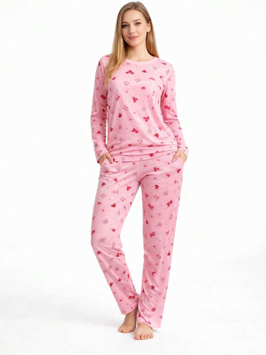 Pijama longo calça e manga longa suede premium frio estampas sortidas