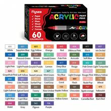 240色丙烯颜料马克笔套装，笔头柔软，自动上墨，色彩鲜艳，可堆叠，覆盖力强，适用于陶瓷、织物、木材、画布、玻璃、鸡蛋、石头绘画和DIY工艺品制作。 - 彩色 - 查看 23