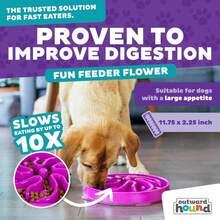 Outward Hound Fun Feeder Slo Bowl, Large Slow Feeder Dog Bowl, 4 Cups, Purple (Pack Of 6) - ColorD - 查看 3