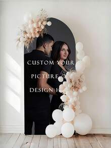 Customizable Arch-Shaped Backdrop With Frame, Personalized Text And Graphics, Flexible Arch Doorway For Birthday, Wedding And Party, Polyester Fabric - Multicolor - View 6