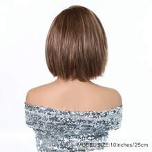 6/613 挑染金棕色直发假发，13x4蕾丝前巴西发假发，女士款，10英寸，150%密度 - S6/613 - 查看 9