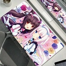 XXL Gamer Computer Desk Mat Nekopara Mouse Pad Cute Anime  Mousepad Carpet Office Laptop Mousemat Desktop Table Mat 900x400 - N1 - 查看 27