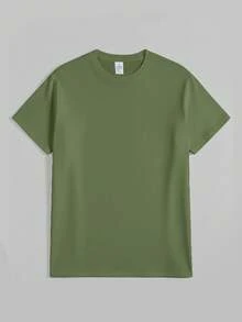 [Black Cat T-Shirt] Relaxed Fit Black Casual  Cat Graphic T-Shirt |   Short Sleeve Crew Neck, Summer Style, Polyester Blend2025 - 軍綠色 - 查看 3