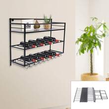 Wine Rack & Wine Glass Rack - Black - View 8