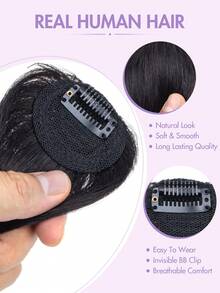 Human Hair Bangs, Invisible Extension Hair Strands, Natural And Realistic. Soft And Breathable, Easy To Wear, Ideal For Adding To Your Hairstyle When Vacationing At The Beach, Instantly Creating A Vibrant, Fresh And Charming Look. - Multicolor - View 4