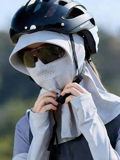 Women's 3-In-1 Summer UV Protection Face Mask - Made Of Ice Silk Cooling Fabric, With Built-In Sun Visor And Neck Gaiter, Breathable And Comfortable, UPF 50+, Suitable For Outdoor Activities Like Hiking, Beach, Cycling