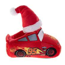 Disney Cars Christmas Slippers Boys' Lightning McQueen Mater Cozy Warm Holiday Theme Soft Plush Indoor Wear (Toddler Sizes 5-10, Little Kid Sizes 11-1) - Đỏ - Xem 3