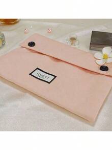 Gucci 8.5英寸长 x 6英寸高 x 2英寸宽 粉色帆布化妆包，甜美风格 PINK-BAG-8842 - 粉色 - 查看 6