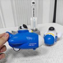 儿童太空系列玩具套装，包含火箭发射器、加压飞船和火箭玩具车，是男孩生日、圣诞节、新年、万圣节的理想礼物。 - 白色 - 查看 9
