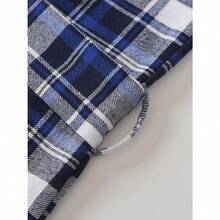 - Albornoz largo de franela de algodón para hombre - Azul - Ver 4