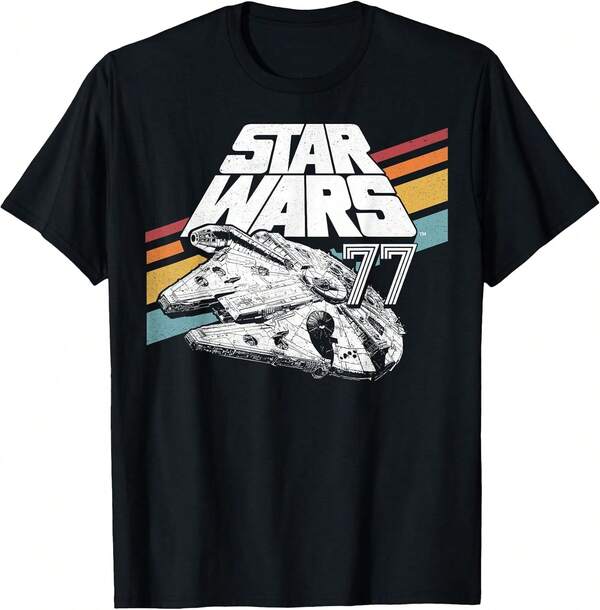 Unisex Pure Cotton T-Shirt, MillenniumFalcon'77RetroStripesPosterT-Shirt, Casual T-Shirt, Y2K T-Shirt, Cropped T-Shirt, Baby Tee, Oversized T-Shirt, Slim Fit T-Shirt, Ribbed T-Shirt, Graphic T-Shirt, Slogan T-Shirt, Letter Print T-Shirt, Lace Patchwork T-Shirt, Ruched T-Shirt, Cutout T-Shirt, Tie-Dye T-Shirt, Off-Shoulder T-Shirt, Drop Shoulder T-Shirt, V-Neck T-Shirt, Crew Neck T-Shirt, Square Neck T-Shirt, Heart Print T-Shirt, Floral Print T-Shirt, Summer T-Shirt, Beach T-Shirt, Festival T-Shirt, T-Shirt, EZweart T-Shirt, Manfinity T-Shirt, Basic T-Shirt, New Arrival T-Shirt, St. Patrick's Day T-Shirt, Eastert T-Shirt, Mother's Day T-Shirt, James Arthur, Cowboy, Cowgirl, Romwemen, , Streetwear, Heatedrivalry, , F1, Band T-Shirt, Alternative Clothing, Gifts Formen, Fnaf, FreyaSkye, Funkopop, Darts, Manfinitymen, , Maejamen, UTAC