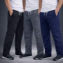 Kit 3 Plain Men's Tactel Pants Unlined Uniform Training Hiking - Nhiều màu - Xem 1
