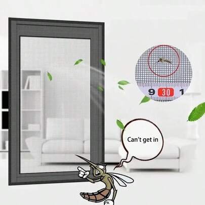 1 Piece Of Summer Anti-Mosquito Window Screen, Hook And Loop Self-Adhesive Design, Breathable And Light-Transmitting Window Net, Dense Invisible Door Screen. Punch-Free Full-Edged Window & Dust Screen Curtain, Suitable For All Types Of Doors And Windows. Features Punch-Free Installation, Self-Adhesive Application, Detachable, Easy To Clean And Reusable.
