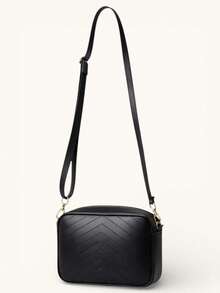 Premium Compact Camera Crossbody Bag With Adjustable Strap - Black In V - View 1