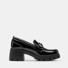 Women Chunky Heel Loafers, Platform Loafers, Slip On Casual Business Dress Versatile Shoes - 蒙特內哥羅 - 查看 5