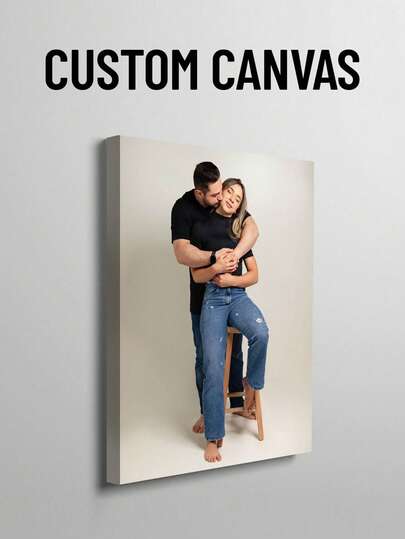 1pc Customized Canvas Wall Art, Personalized Frameless Poster, Cozy Indoor Framed Canvas Painting, Mother's Day Gift, Wedding Memento, Wedding Decor, Graduation Decoration, Mother's Day, Father's Day Gift, Personalized Commemorative Gift, Suitable For Graduation Ceremony, Wedding, Mother's Day, Father's Day, Valentine's Day, Room Decor, Customizable Items, Bedroom Decor, Custom Gift, Picture, Photo, Framed Wall Art, Best Friend Gift, Family Gift, Birthday Gift, Gift For Boyfriend, Girlfriend, Family, Couple, Friend