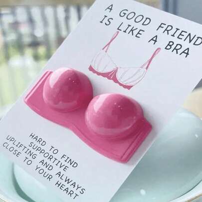 2pcs "Friends Are Like Bras" Inspiring 3D Bra Greeting Cards, Humorous Friendship Cards Suitable For Best Friend's Birthday And Women's Friendship Festival Gifts