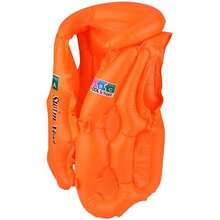 Chaleco inflable para niños,  Chaleco Salvavidas para Nadar, Chlaeco Flotador con hebilla Inflable para natación, picina - Naranja - Ver 2