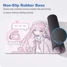 Pink White Mousepad Cute Anime  Mouse Pad Office PC Keyboard Desks Decort Desk Mat Office Accessories Laptop E-Sports Carpet - PINK-2 - 查看 5