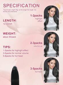 8D Nano Beads Hair Extensions,50 Strands 12-22 Inches 30g Micro Loop Human Hair Extensions, Straight Human Hair Invisible And Traceless Micro Link Human Hair, Invisible And Natural, Easy To Install, Seamless, Increase Hair Volume, Perfect For Daily Wear - Multicolor - View 8