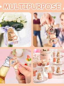 20/12件套金色小熊开瓶器套装，包含沙袋、绳子和感谢卡，适用于生日派对、礼品活动、情人节礼物、厨房和酒吧用品、派对礼品 - 查看 8