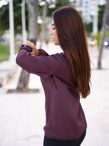 Ultra Lightweight Windbreaker With Underarm And Watch Openings - Purple - View 2