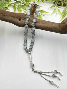 45颗10毫米3珠玻璃裂纹质感念珠手链，穆斯林念珠，中东阿拉伯念珠 - 彩色 - 查看 4