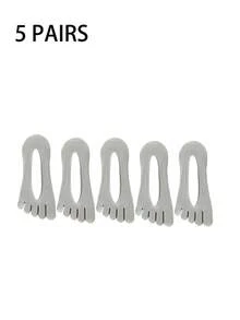 5 Pairs Women's Breathable Mesh Five Finger Socks, Silicone Non-Slip Shallow Invisible Toe Socks, Summer Thin Liner Socks - Multicolor - View 4