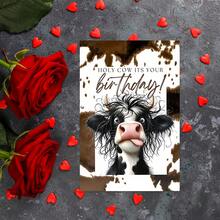 1pc Cute Cow Birthday Card With Envelope - Funny Cow Design With "Happy Birthday" Text, Perfect For Family, Friends - Sets - View 7