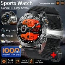 KENPANG 2026 New Men's Outdoor Sports Smartwatch, 1.70-Inch HD AMOLED Full Touch Color Screen, 1000mAh Battery, LED Flashlight, 100+Sport Mode, IPX8 Waterproof, Fitness Tracking Watch, Wireless Call, Voice Assistant, Music Control, Reminder Function, Outdoor Adventure Smart Watch For Men, Compatible With IPhone And Android, Ideal Gift, Birthday Gift, Father's Day Gift, Valentine's Day Gift, Mother's Day Gift. - Multicolor - View 17