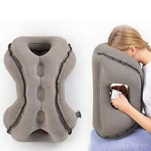 Inflatable Travel Pillow For Airplane Support Head Inflatable Pillow Neck Pillow - 淺灰色 - 查看 6