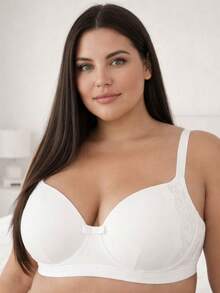Sutiã Reforçado Renda Bojão Soutien Plus Size Sustentação - Branco - Visão 1