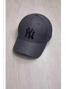 Classic Curved Brim Embroidered Cap – Men's And Women's - 灰色 - 查看 1