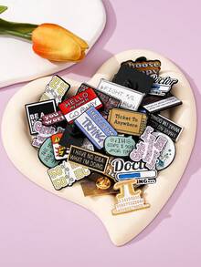 [Bộ 5/10/15/20/30/40/50 chiếc ghim cài áo chữ cái ngẫu nhiên (không trùng kiểu), ghim cài áo bằng hợp kim kim loại sáng tạo, nhiều kiểu dáng, họa tiết, mẫu mã, chữ cái, phù hợp cho nhiều dịp, càng nhiều càng nhiều kiểu dáng đa dạng, dùng để trang trí giày dép, túi xách, quần áo, món quà tuyệt vời cho người lớn và trẻ em] - Nhiều màu - Xem 7