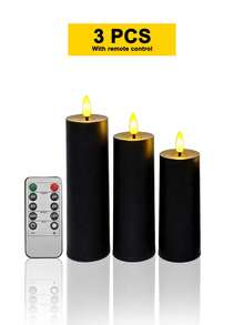 2/3/4/5件組 無火燭光燈 附遙控器,電池供電無味無火蠟燭,適用於萬聖節、聖誕節、情人節、禮物、生日、求婚、婚禮、派對 - 黑色-暖光款 - 查看 15