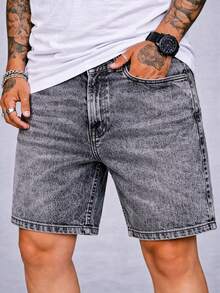 CVHM Jeans Men's Denim Shorts, 100% Cotton, SkyBasic Slim Fit, Original, Blue - Màu xanh lam - Xem 1