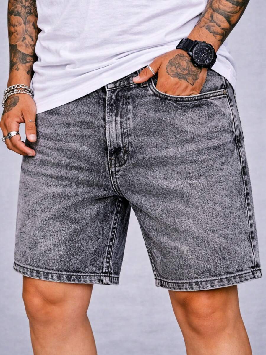 CVHM Jeans Men's Denim Shorts, 100% Cotton, SkyBasic Slim Fit, Original, Blue - Màu xanh lam - Xem 1