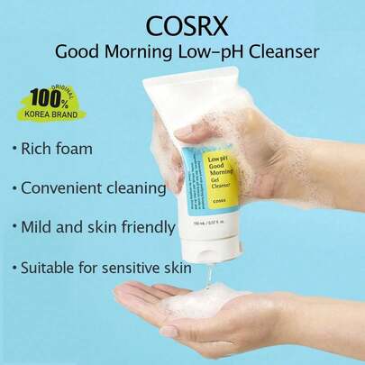 COSRX 150毫升/5.07液盎司低pH值洁面啫喱，低泡温和洁面乳，日常洁面乳，护肤第一步，韩国化妆品