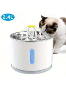 2400ml Stainless Steel Pet Water Dispenser With LED Light And Water Level Window For Cats And Small Dogs - 2.4L - View 16