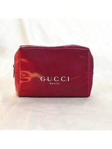 Gucci 红色帆布化妆包 - 大容量手提包，适合旅行和日常使用，优雅礼品。 - 酒紅色 - 查看 2