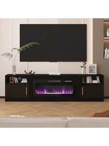 [2 Packages Shipping]80inch Fireplace TV Stand For TVs Up To 90", TV Stand With 36" Electric Fireplace,Entertainment Stand With Fireplace LED Light - Xem 8