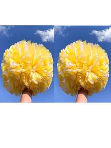 1pc/2pcs Matte Contrast Color Densely Packed Matte Pompom, Double-Headed Handle Cheerleading Pom Poms, Sports Meet Cheerleading Props, Stage Performance Group Gymnastics Pompoms, Suitable For Indoor And Outdoor Different Stage Groups - Multicolor - View 44