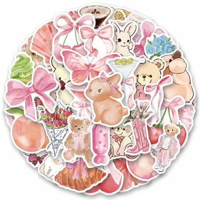 50PCS Pink Stickers High-Quality And Beautiful Stickers For Scrapbook, Journaling, Laptop, Bumper, Skateboard, Water Bottles, Computer, Phone, Hard Hat, Car Stickers And Decals
