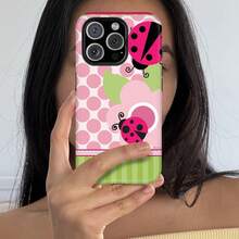 Premium  16 Plus Case High-Quality Ladybugs Flowers Polka Dots Pattern That Won't Peel Off Hybrid Shock-Resistant Protective Case High-Quality Apple Phone Case - Nhiều màu - Xem 3