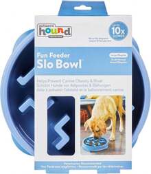 Outward Hound Fun Feeder Slo Bowl, Large Slow Feeder Dog Bowl, 4 Cups, Blue (Pack Of 6) - ColorA - 查看 1