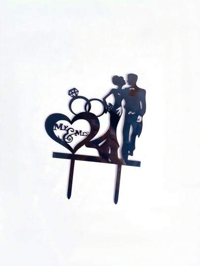 1pc "Mr & Mrs" English Letter Cake Topper, Suitable For Anniversary, Wedding, Engagement Party, Valentine's Day Cake Decoration, Baking Decoration, Kitchen Baking Supplies